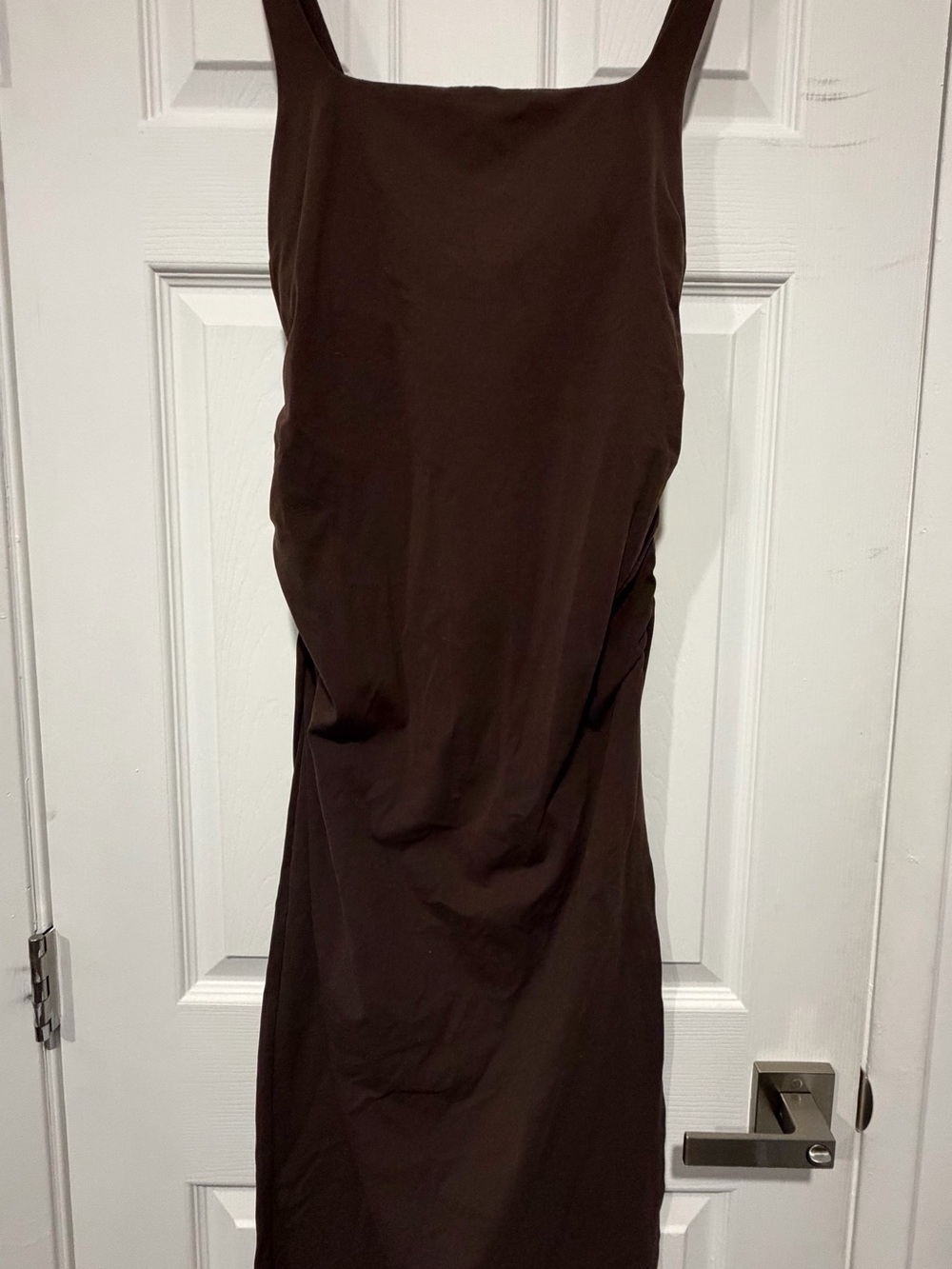 CRZ YOGA Maternity Brown Square-Neck Midi Dress
